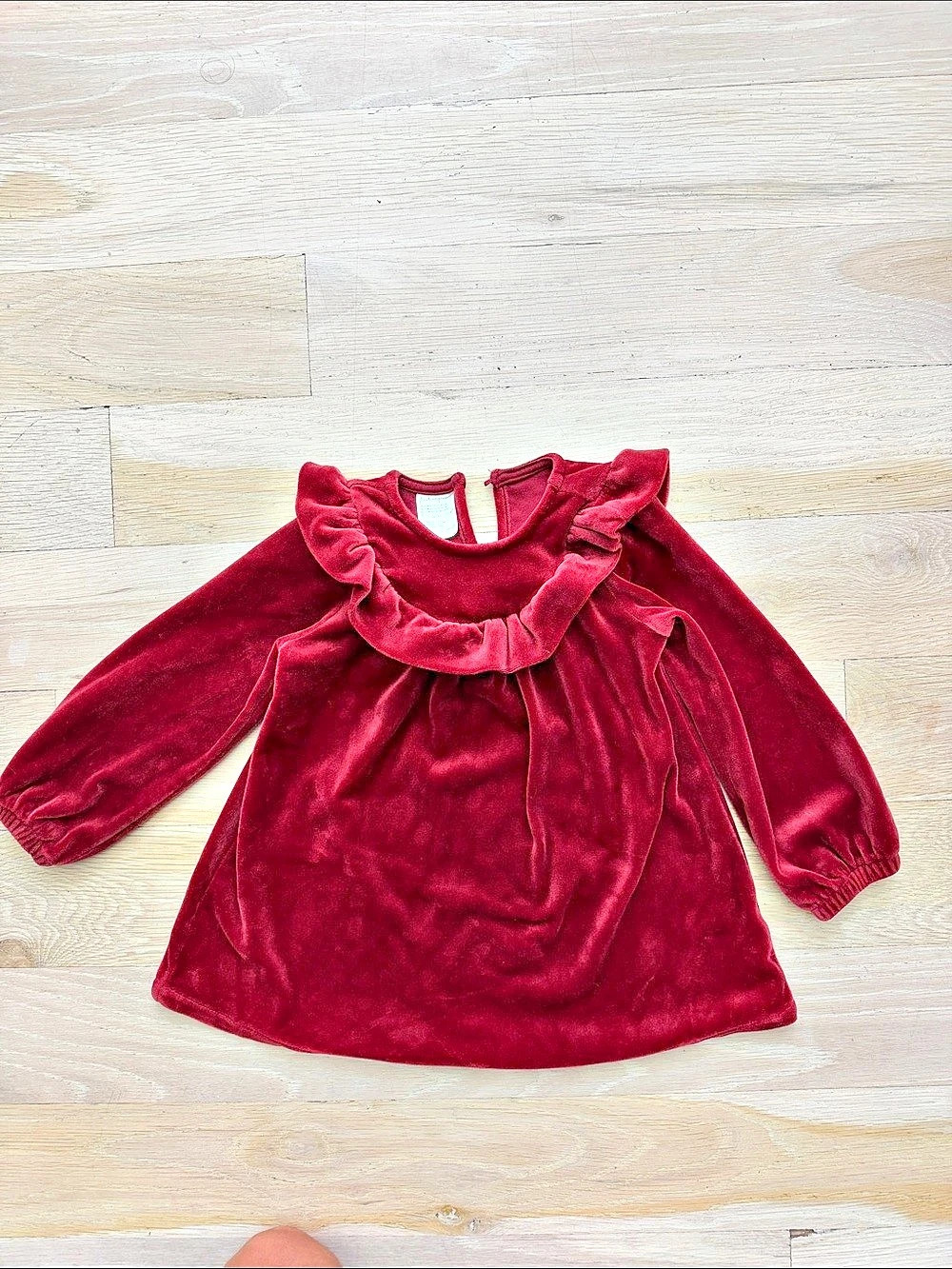 Hanna Andersson Ruffle Velvet Dress Red Size 24m